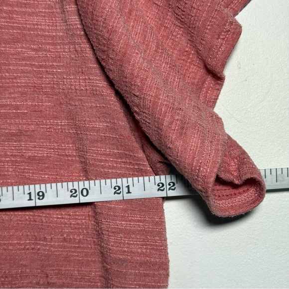 Weatherproof Vintage Women's Pink‎ Salmon Tie Front Button V-Neck Short Sleeve - Picture 10 of 16